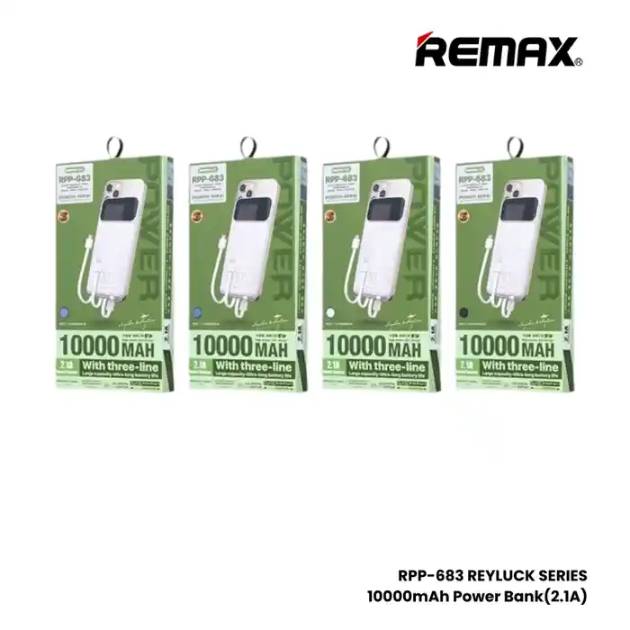 REMAX RPP-683 Power Bank 10000mAh Reyluck Series 2.1A Cabled